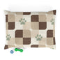 Cozy Check Paw Print Pet Bed