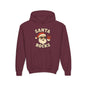 Youth Hoodie — "Santa Rocks" Cool Santa Christmas Sweatshirt