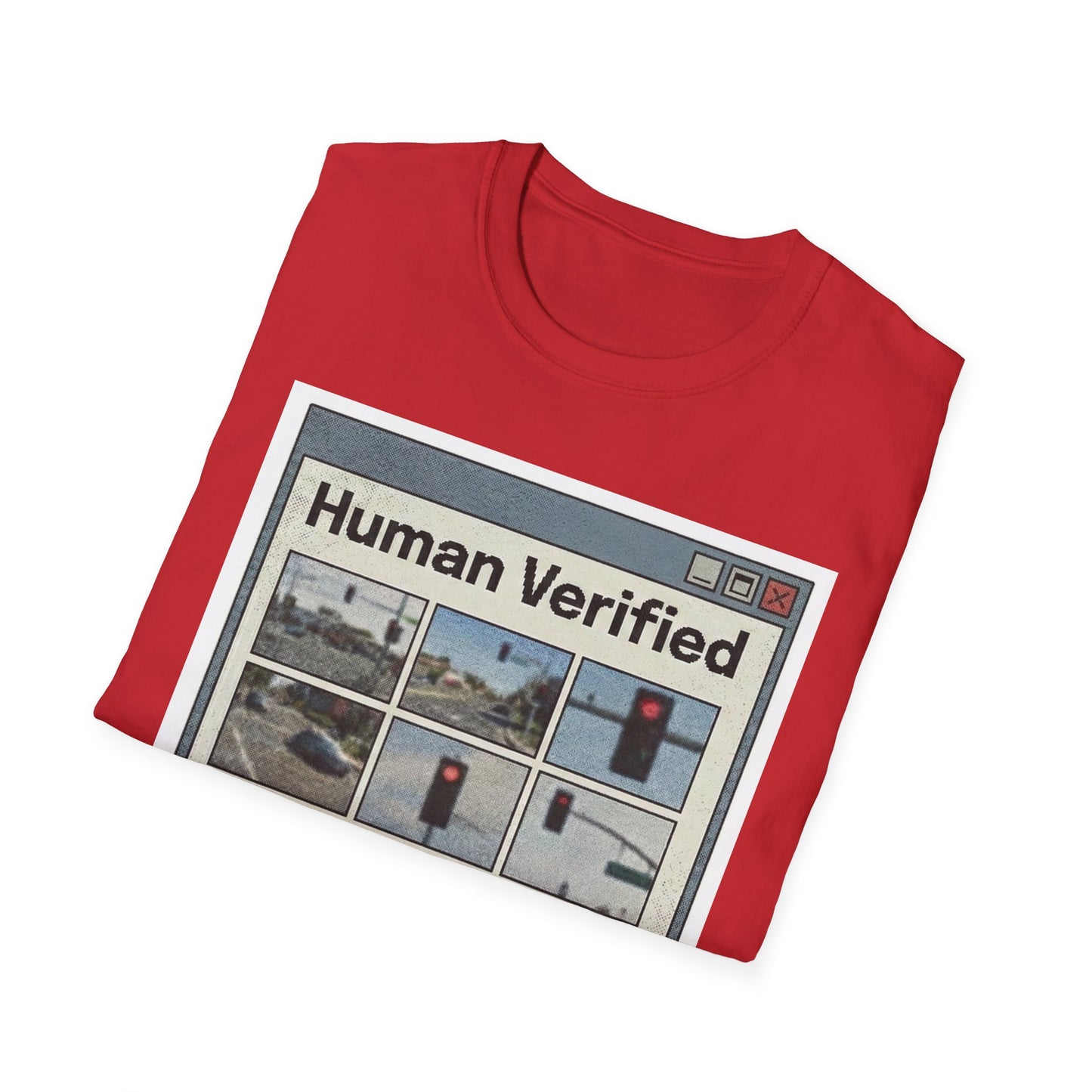 Human Verified T-Shirt – CAPTCHA Traffic Light Graphic Shirt