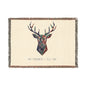 Modern Deer Head Woven Blanket — 'Wonder & Glow' Rustic Cabin Throw