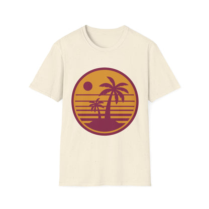 Retro Palm Sunset T-Shirt — Vintage Beach Palm Tree Tee
