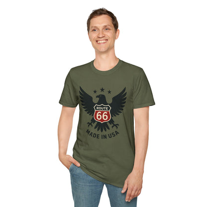 American Route 66 Eagle T-Shirt — Made in USA Vintage Roadtrip Tee