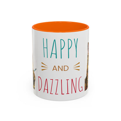 Happy and Dazzling smoking Cat Coffee Mug- cat smoking cigarette- funny (free shipping)