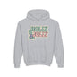 Girls Youth Hoodie — 'Holly Jolly' Pastel Christmas Holiday Sweatshirt