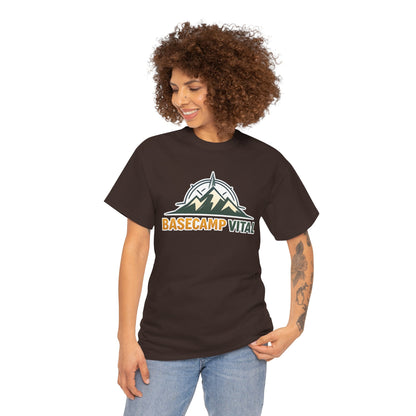 Base Camp Vital Mountain Compass Crewneck T-Shirt | Outdoor Hiking Graphic Tee | Midweight Cotton Trail Shirt (free shipping)
