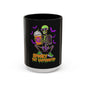Spooky Skeleton Coffee Mug, Halloween Gift, Caffeinated Mug, Gothic Cup, Unique Drinkware, Perfect for Fall Celebrations