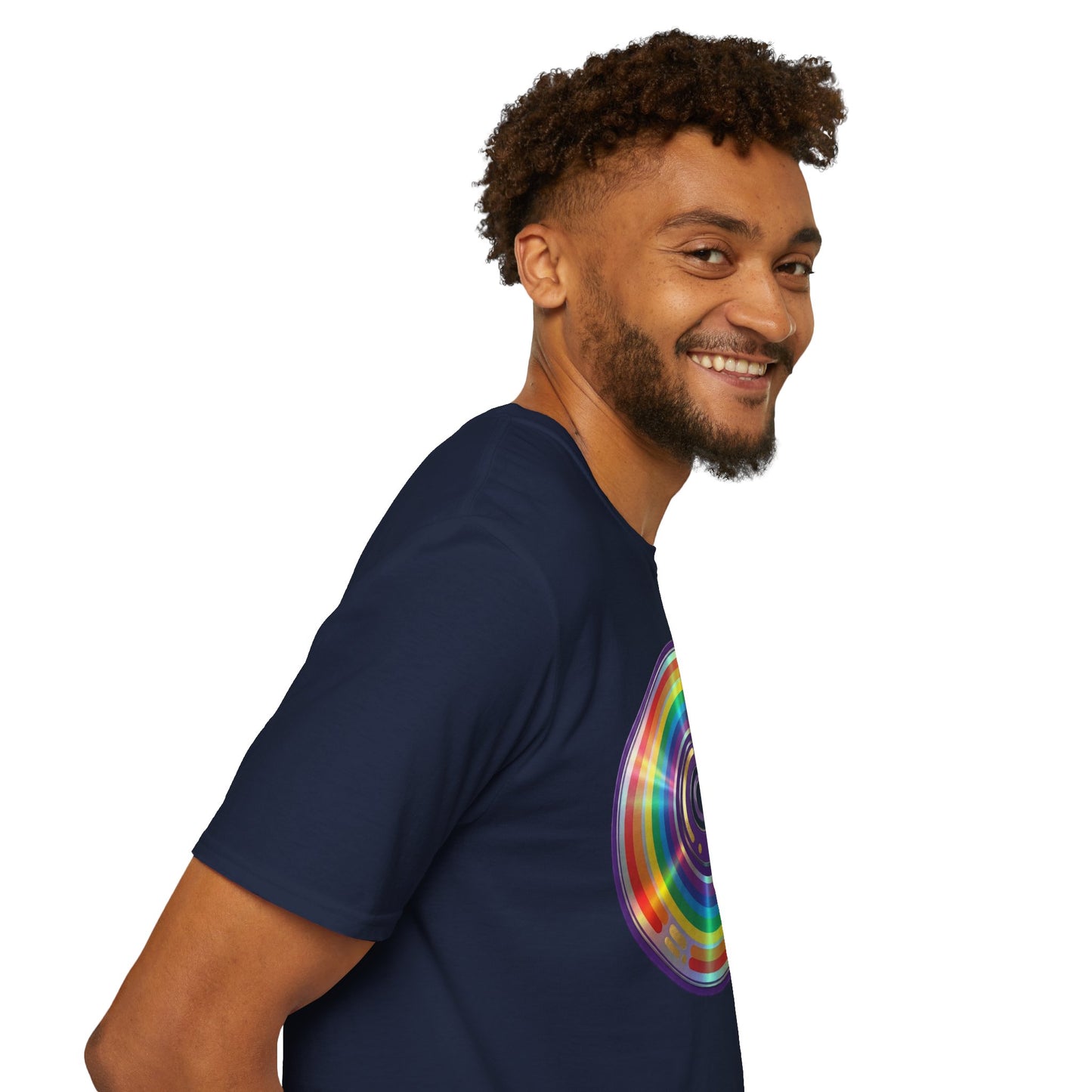 Retro Rainbow CD- Vinyl Record T-Shirt