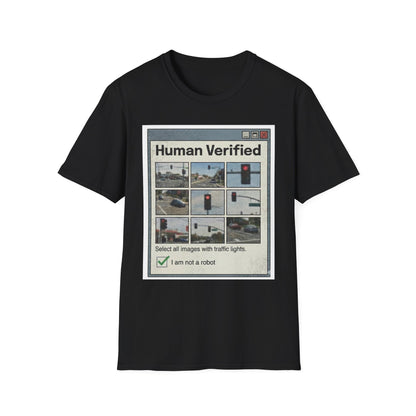 Human Verified T-Shirt – CAPTCHA Traffic Light Graphic Shirt