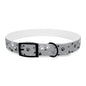 Grey Paw Print Dog Collar — Cute Bone & Paw Design, Durable Adjustable Pet Collar