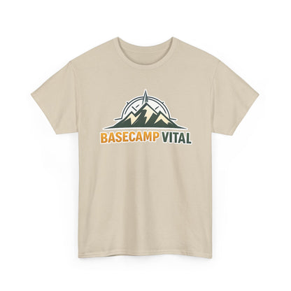 Base Camp Vital Mountain Compass Crewneck T-Shirt | Outdoor Hiking Graphic Tee | Midweight Cotton Trail Shirt (free shipping)