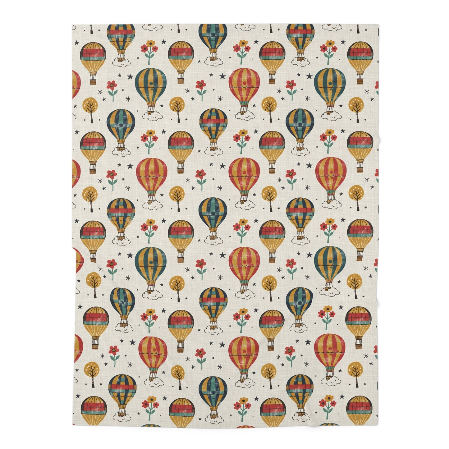 Boho Hot Air Balloon Baby Swaddle Blanket — Vintage Adventure Nursery Swaddle