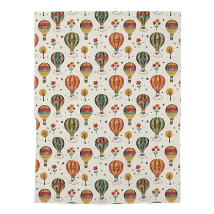 Boho Hot Air Balloon Baby Swaddle Blanket — Vintage Adventure Nursery Swaddle