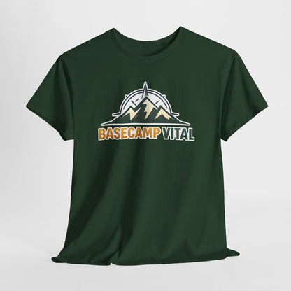 Base Camp Vital Mountain Compass Crewneck T-Shirt | Outdoor Hiking Graphic Tee | Midweight Cotton Trail Shirt (free shipping)