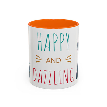 Happy and dazzling smoking cat Coffee Mug — "Happy and Dazzling" Cat Accent Mug (11/15oz) (free shipping)