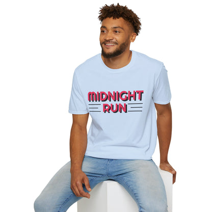 Midnight Run T-Shirt — Retro Pink Track Graphic Tee