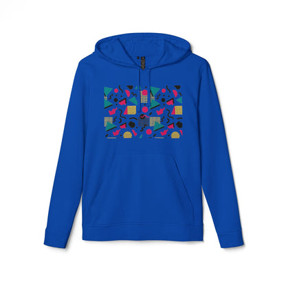 Adidas Retro 80’s Memphis Graphic Hoodie — Colorful 80s-Inspired Geometric Design