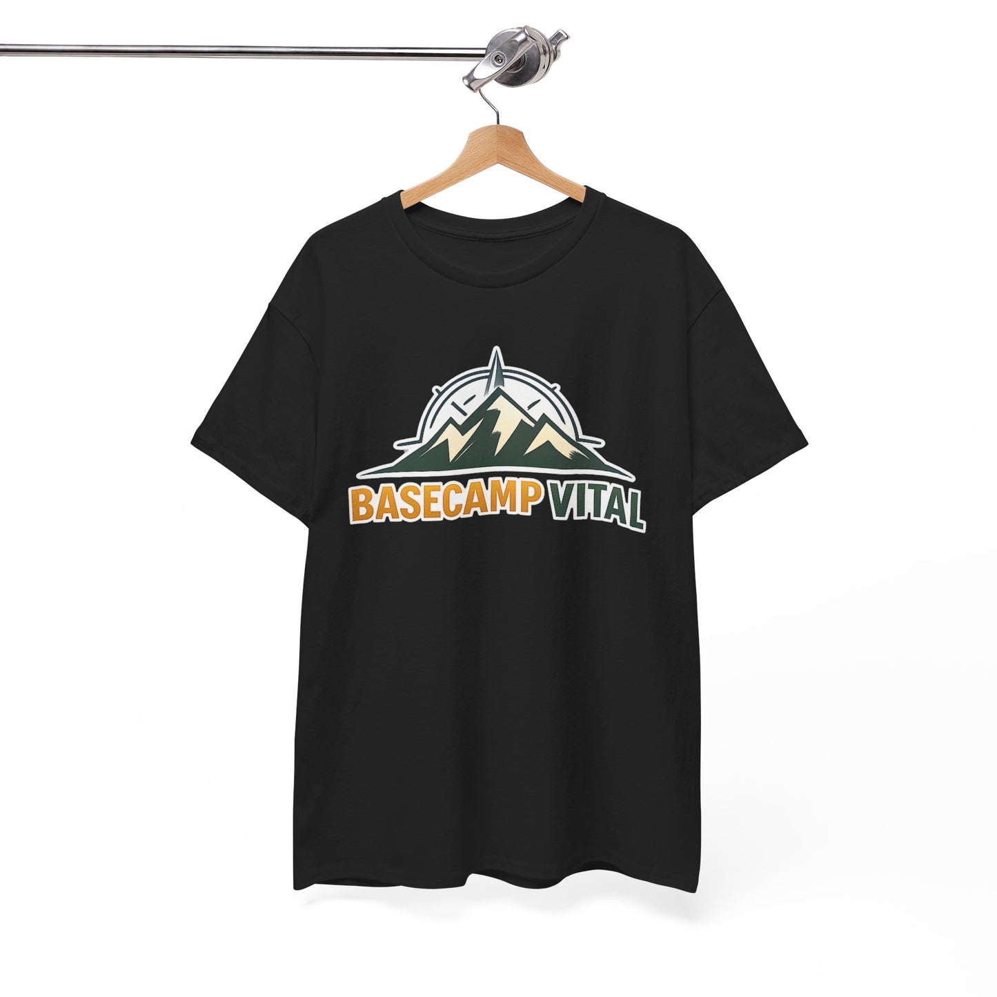 Base Camp Vital Mountain Compass Crewneck T-Shirt | Outdoor Hiking Graphic Tee | Midweight Cotton Trail Shirt (free shipping)