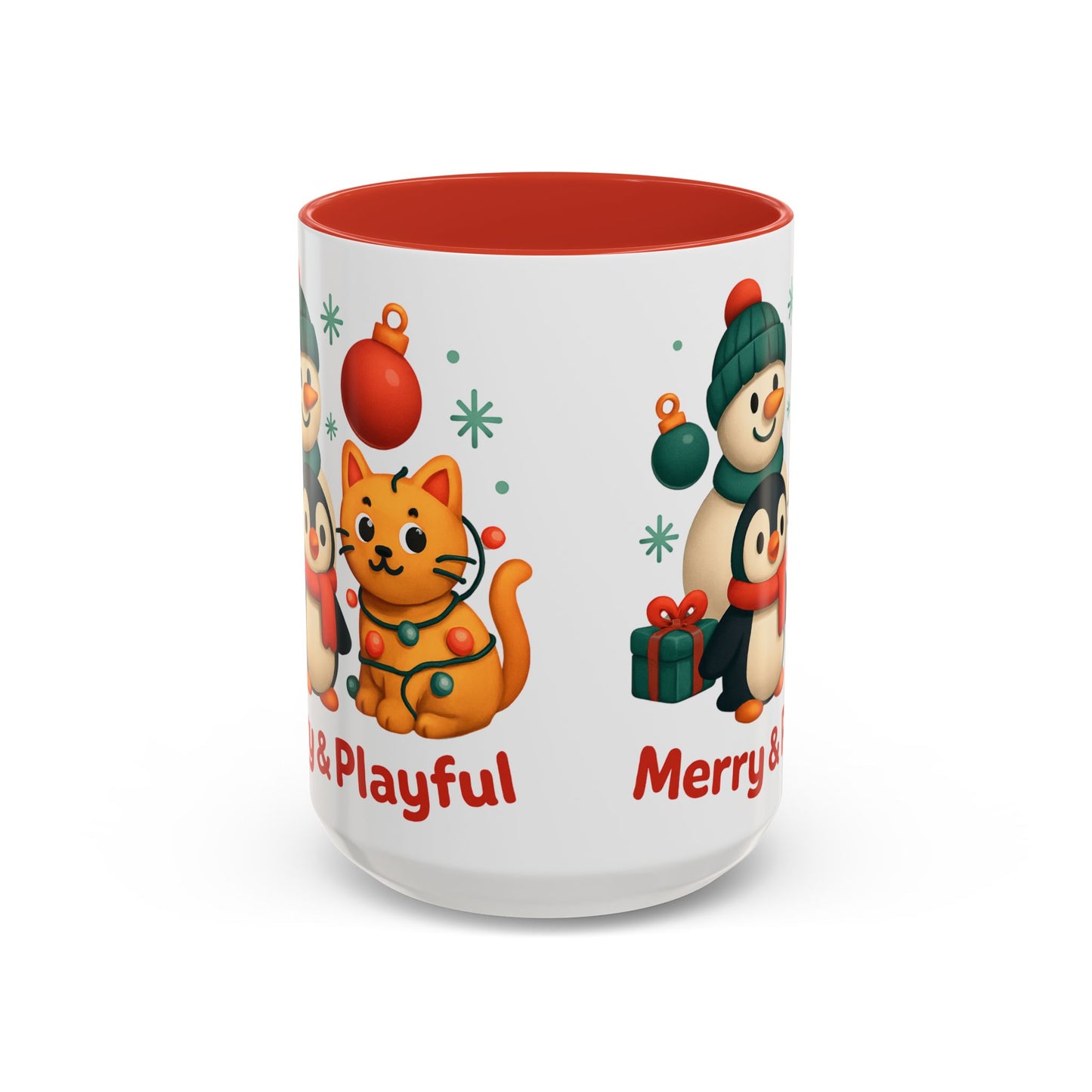Christmas Animal Mug — "Merry & Playful" Accent Coffee Cup