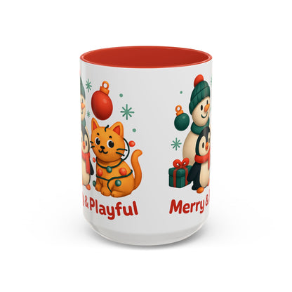 Christmas Animal Mug — "Merry & Playful" Accent Coffee Cup