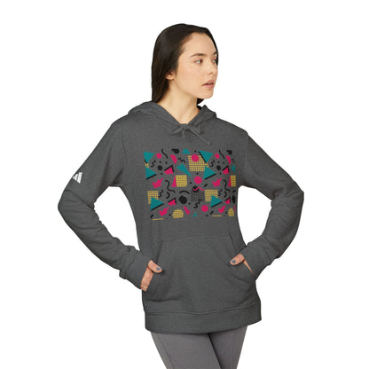 Adidas Retro 80’s Memphis Graphic Hoodie — Colorful 80s-Inspired Geometric Design