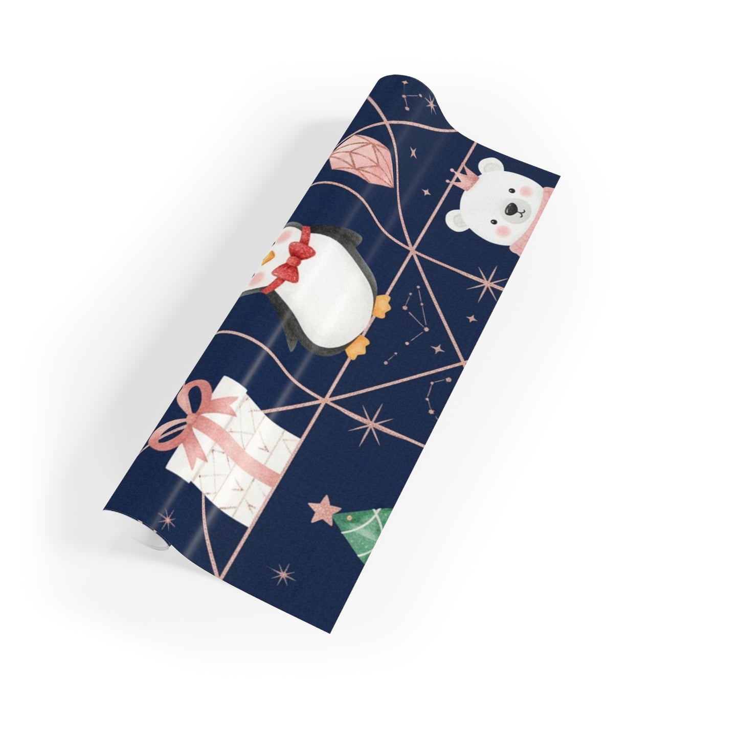 Elegant Santa and friends Gift Wrapping Paper Rolls, 1pc