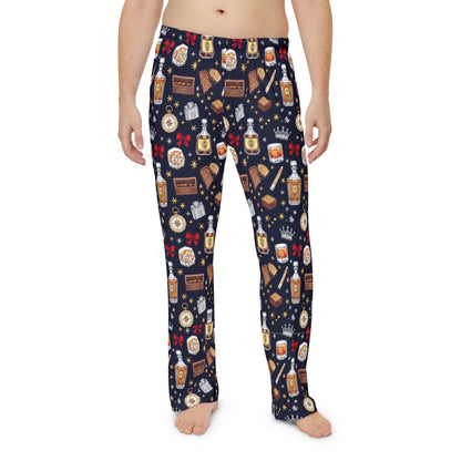 Men's Whiskey & Cigar Lounge Pajama Pants — Cozy Novelty Sleepwear