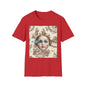 Vintage Doll Face Tee with Glitch Paint Splash