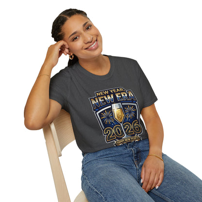 New Year 2026 T-Shirt – "New Year, New Era" Champagne & Fireworks Celebration Tee