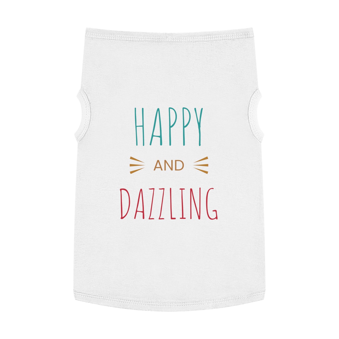 Happy and Dazzling Pet Tank Top — Colorful Graphic Dog Shirt for Everyday Wear