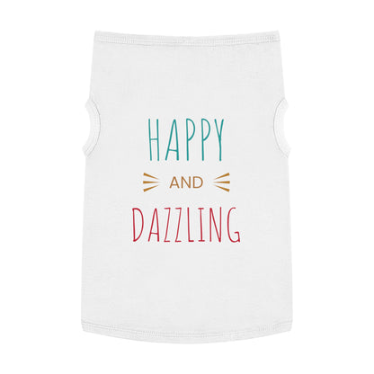 Happy and Dazzling Pet Tank Top — Colorful Graphic Dog Shirt for Everyday Wear