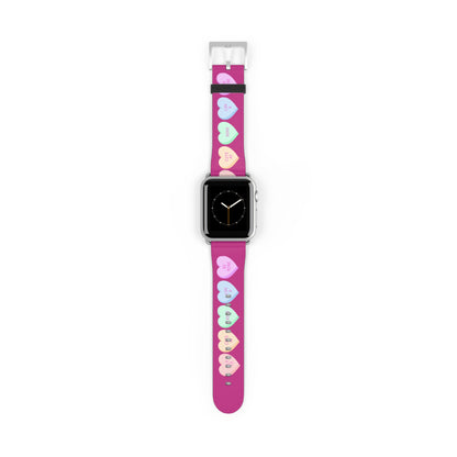 Colorful Valentine’s Day candy Hearts Watch Band - Cute, Adjustable Strap for All Occasions