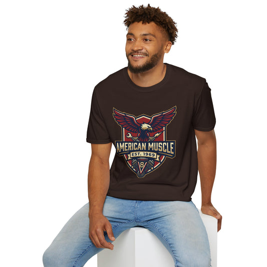 American Muscle Eagle T-Shirt — Vintage V8 Car Lover Tee