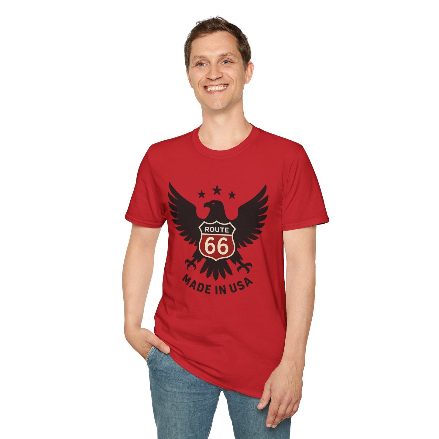 American Route 66 Eagle T-Shirt — Made in USA Vintage Roadtrip Tee