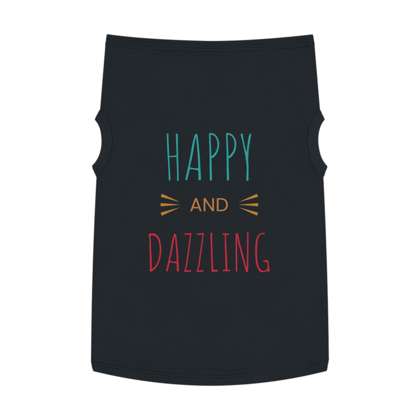 Happy and Dazzling Pet Tank Top — Colorful Graphic Dog Shirt for Everyday Wear