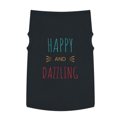 Happy and Dazzling Pet Tank Top — Colorful Graphic Dog Shirt for Everyday Wear
