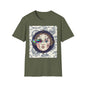 Glitch retro cracked porcelain doll face- Rococo Smartphone Toile - T-Shirt — Retro Mythology Art Tee