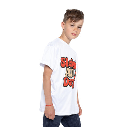 “Sleigh day” Kids holiday Christmas Sports Jersey (AOP)