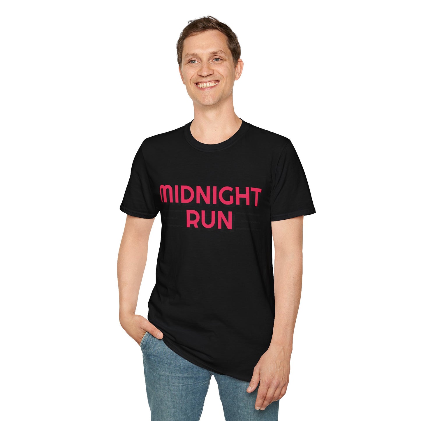Midnight Run T-Shirt — Retro Pink Track Graphic Tee