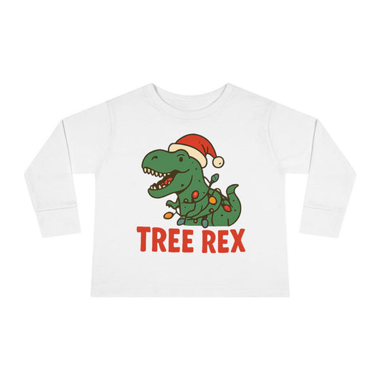 Holiday "Tree Rex" Christmas Toddler Long Sleeve Tee
