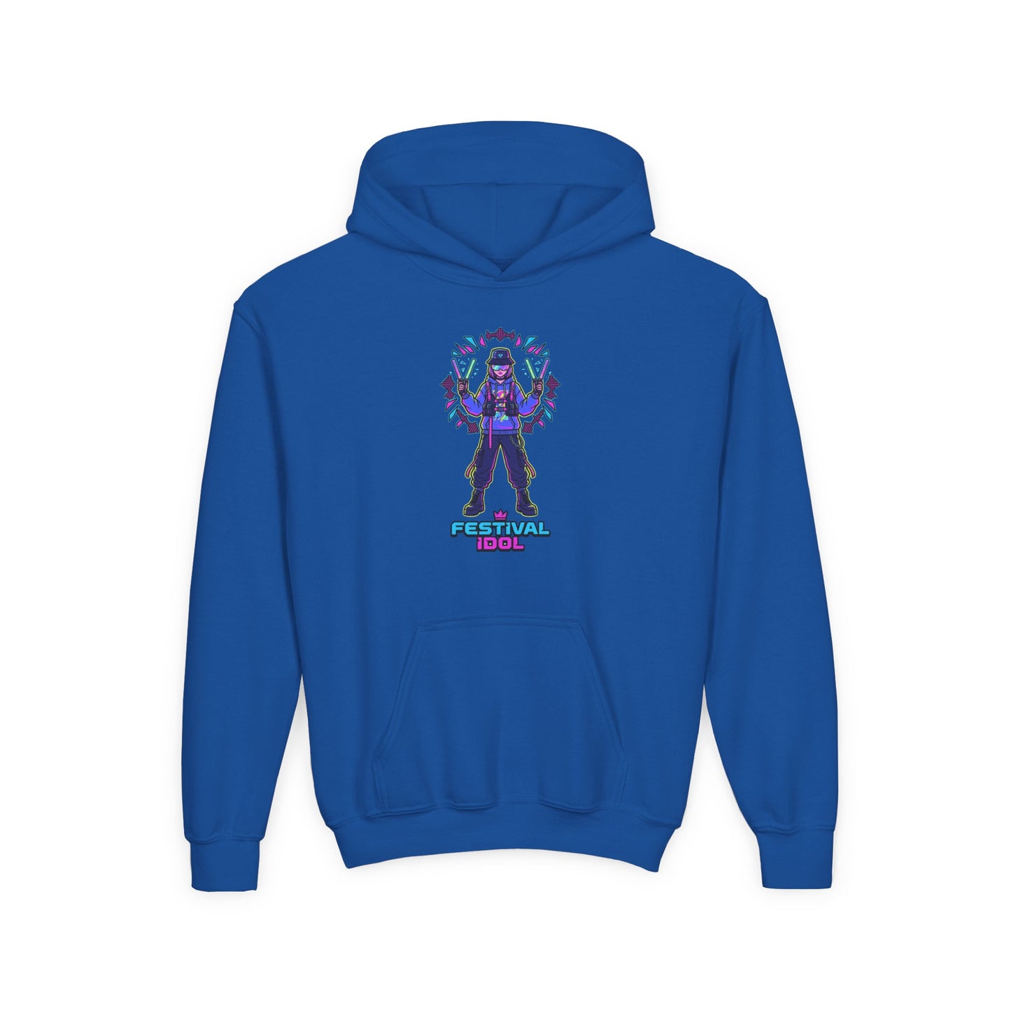 Youth Hoodie — Neon k-Pops Gamer Girl Graphic “Pixel Pal” Streetwear