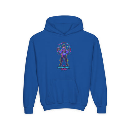 Youth Hoodie — Neon k-Pops Gamer Girl Graphic “Pixel Pal” Streetwear