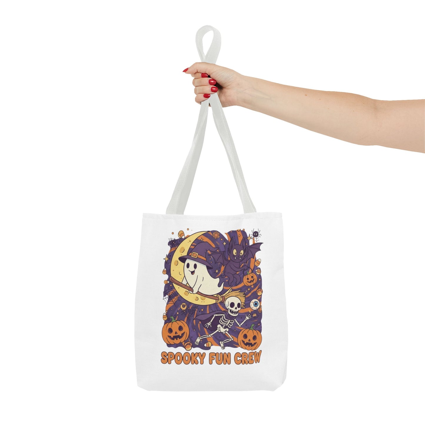 Spooky Fun Crew Halloween Tote Bag, Trick or Treat Bag, Haunted House Accessory, Fall Gift, Party Favor