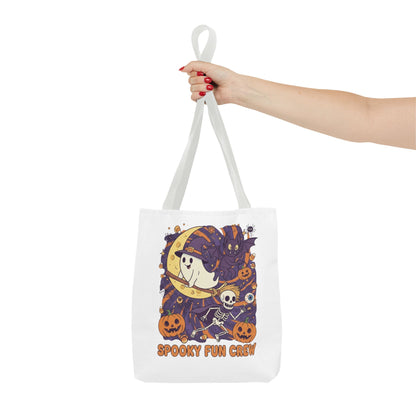 Spooky Fun Crew Halloween Tote Bag, Trick or Treat Bag, Haunted House Accessory, Fall Gift, Party Favor
