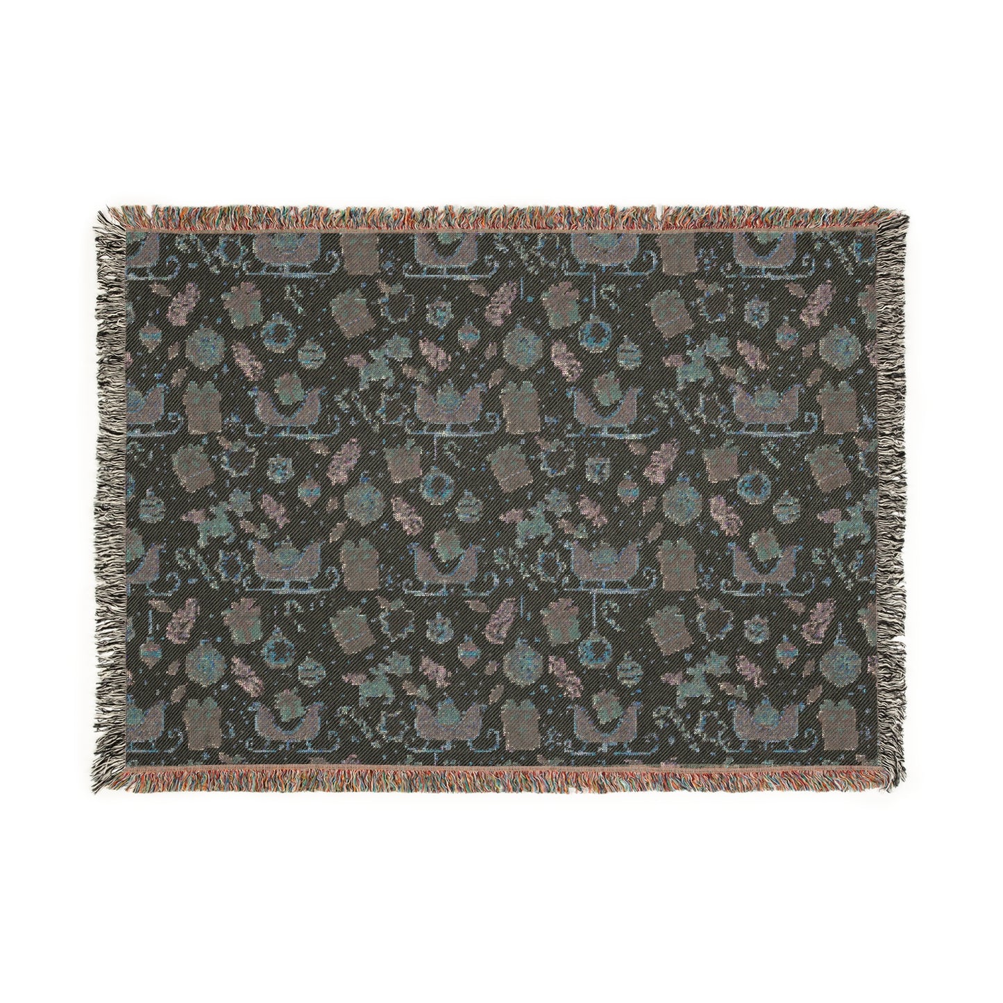 Christmas pattern themed Woven Blanket - holiday blanket (free shipping)