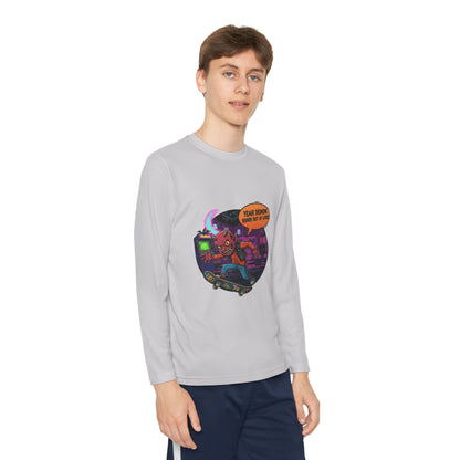 Youth boys Long Sleeve Graphic Tee, Fun Kids Shirt, Halloween Costume Top, Creative Gift for Boys, Unique Kids Fashion