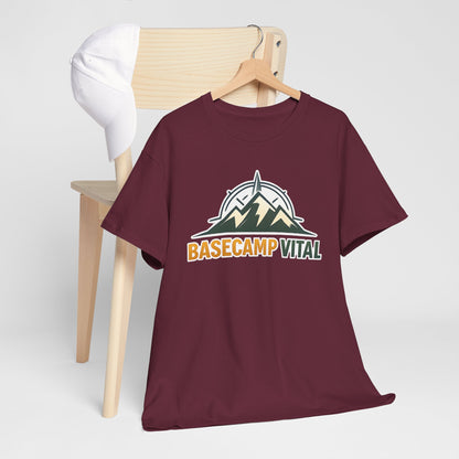 Base Camp Vital Mountain Compass Crewneck T-Shirt | Outdoor Hiking Graphic Tee | Midweight Cotton Trail Shirt (free shipping)