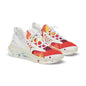 men's Mesh Sneakers — Bold Red Abstract Athletic Shoes for Men (free shipping)