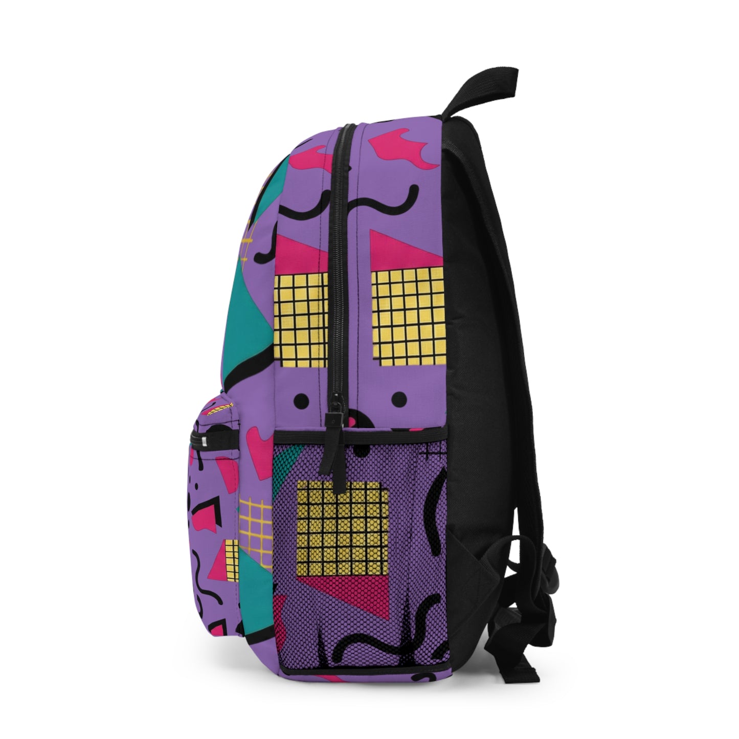 Backpack - Retro 80s Memphis Pattern  — Purple Geometric School Bag