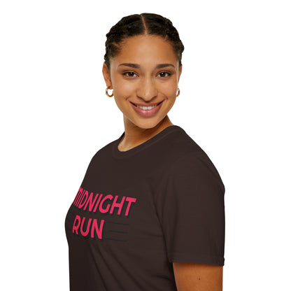 Midnight Run T-Shirt — Retro Pink Track Graphic Tee