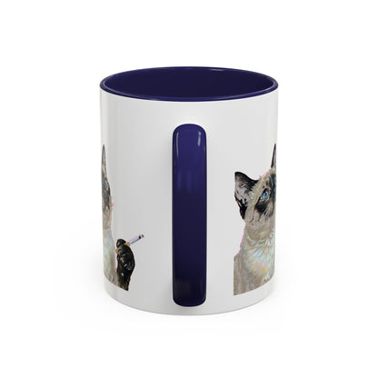Happy and Dazzling Smoking Cat Accent Coffee Mug — 11/15oz (free shipping)